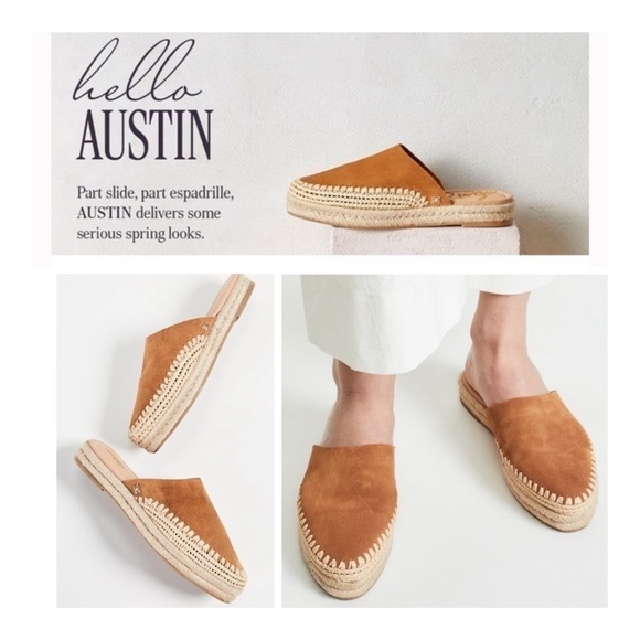 LIKE NEW Sam Edelman Austin Suede Espadrille Mules - Caramel - Picture 1 of 15